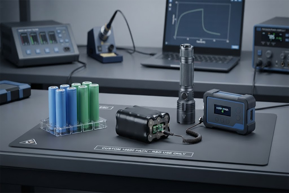 18650 lithium battery cells for flashlights and portable electronics