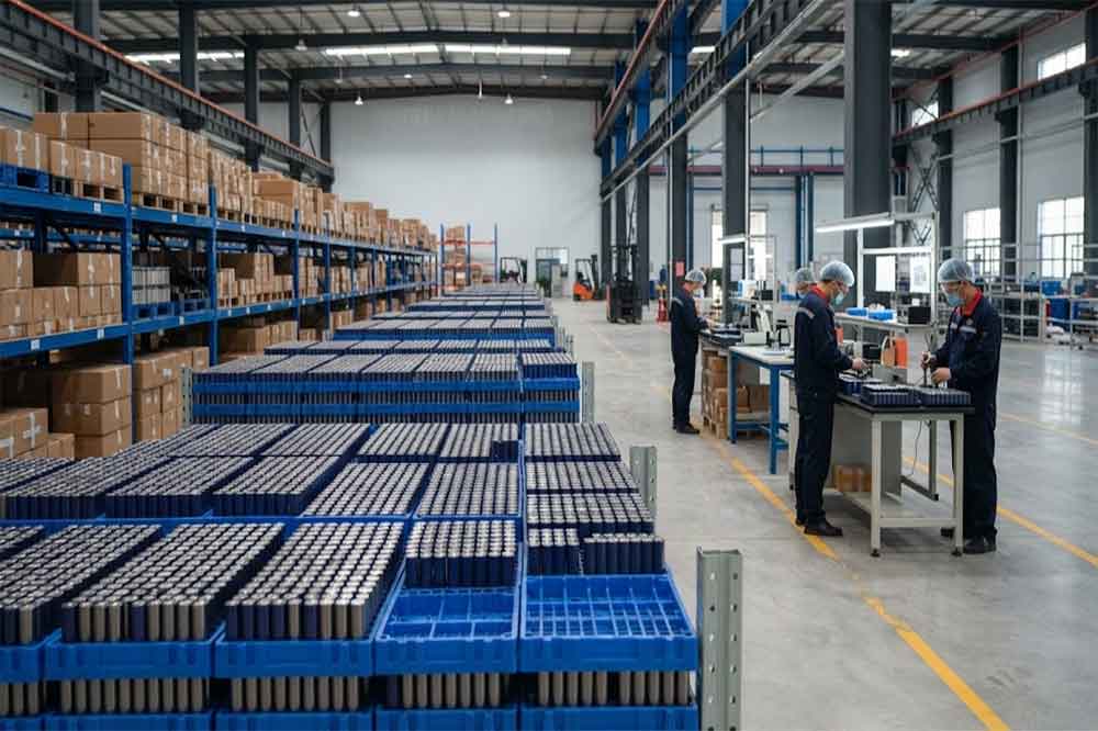 18650 battery cells prepared for a bulk order from China