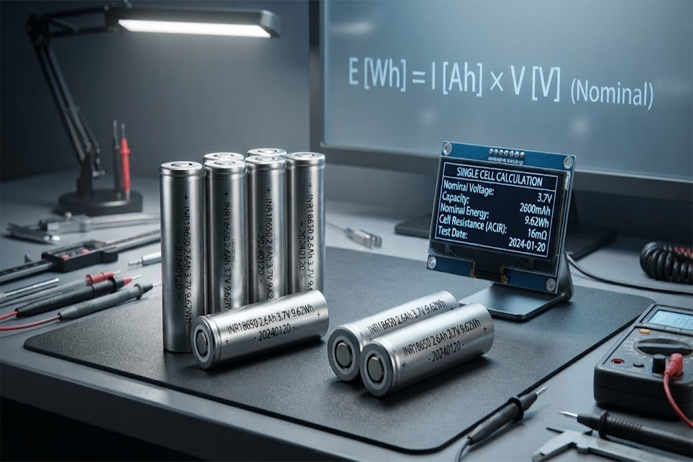 18650 battery energy calculation using nominal voltage and capacity in watt-hours