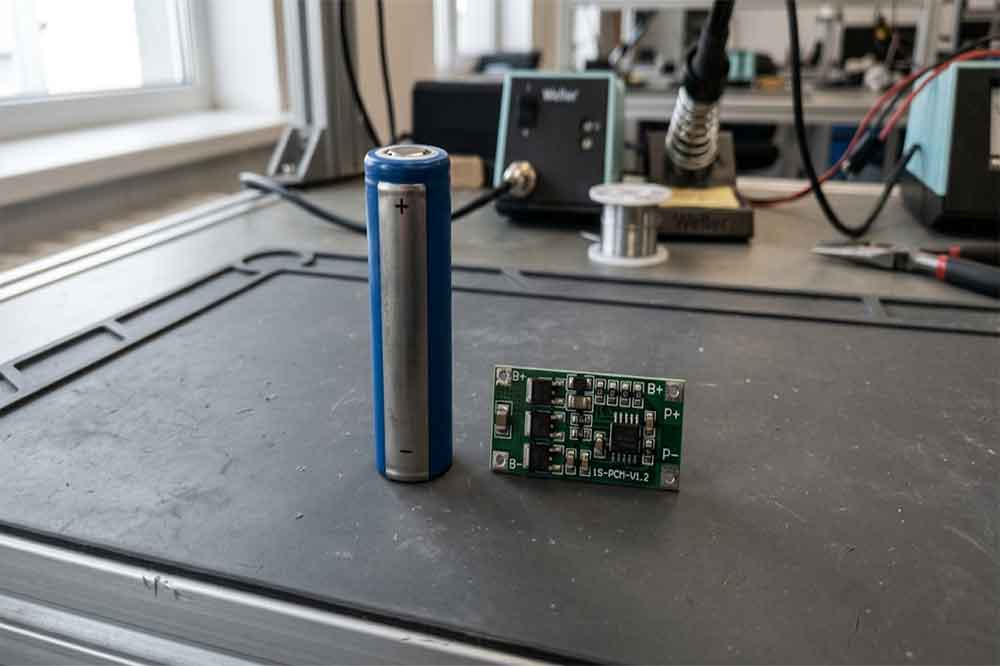 1S 18650 lithium-ion battery protection board with visible PCB components for OEM battery applications