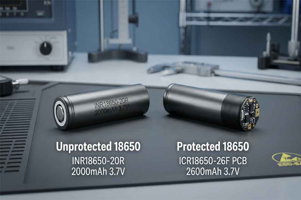 comparison of protected and unprotected 18650 lithium ion batteries